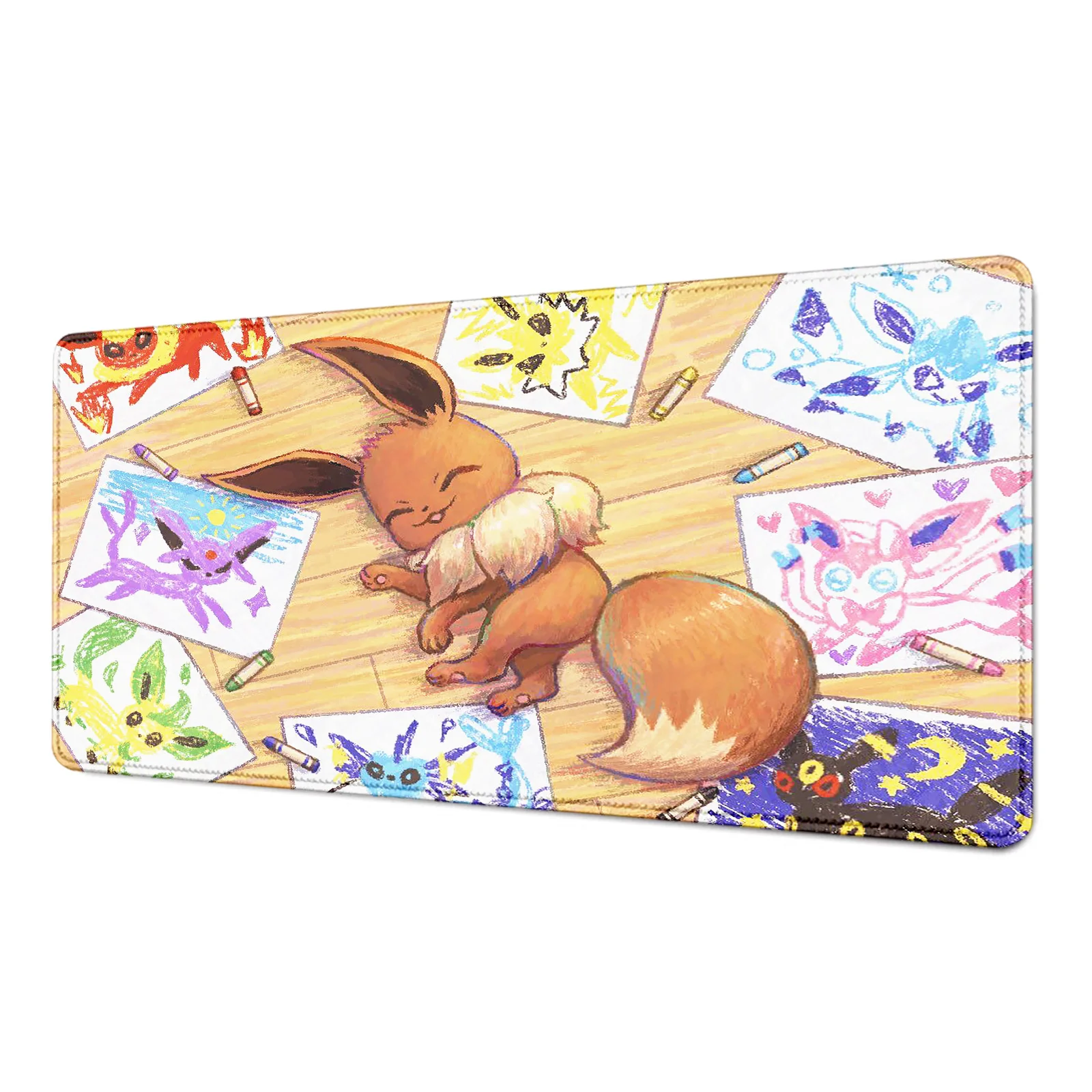 Nowa Kawaii Tapeta E-Eevees Podkładka pod Mysz P-Pokemony Akcesoria Biurowe Gamingowa Podkładka na Biurko Antypoślizgowa Mata Pod Klawiaturę PC HD Anime Mousepad — zdjęcie produktu 7