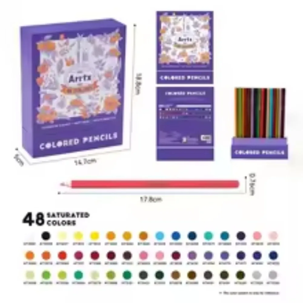 Arrtx 48/72/126 Kleurpotloden Zachte Kern voor Volwassen Kleuren Tekening Mengen Schaduw Schetsen Schilderen voor Kunstenaars Beginners