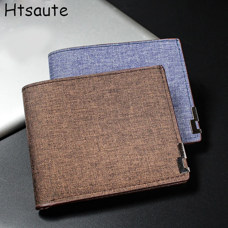 Men's Multifunctional Canvas Wallet Leisure Travel Lightweight Portable Short Style All Match Male Credit Card Holder Coin Purse