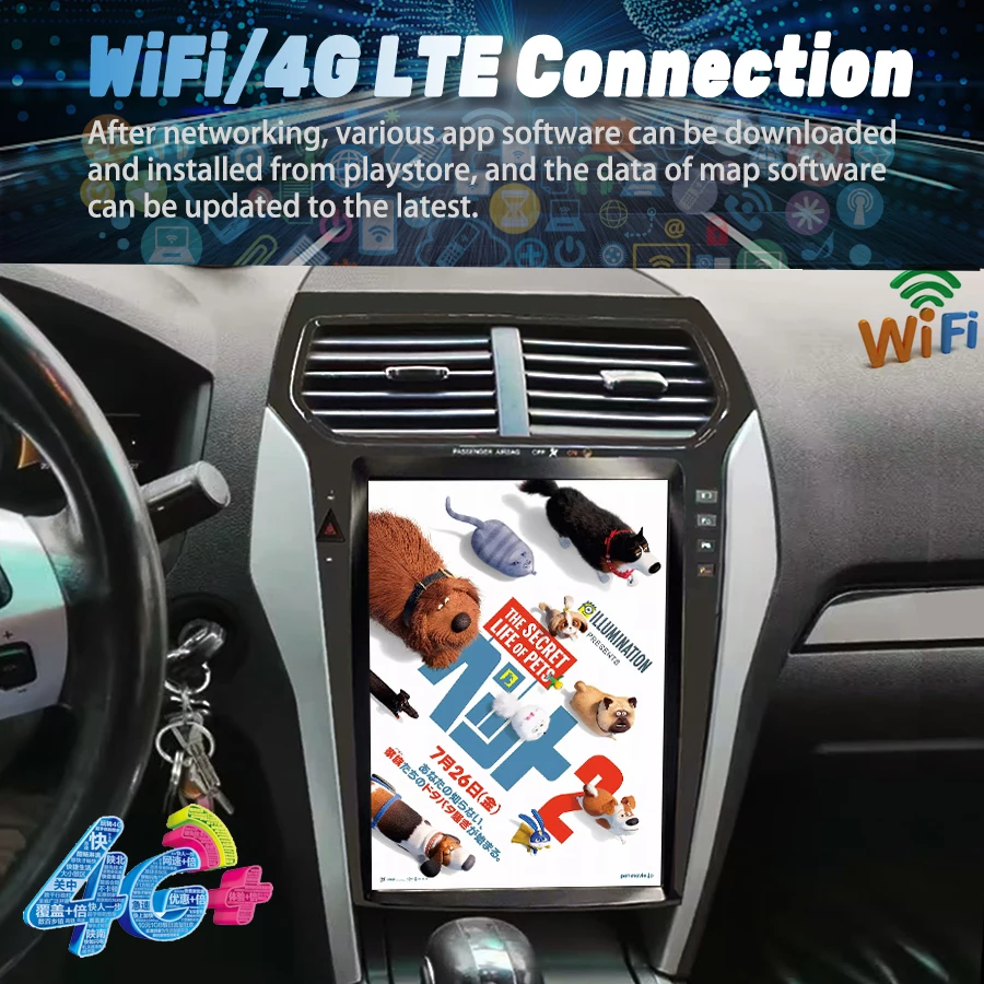 Pantalla estilo pantalla IPS Android 14 de 12,1 pulgadas para Ford Explorer 2011-2019 CarPlay inalámbrico Carplay Auto Head Uint Radio Player