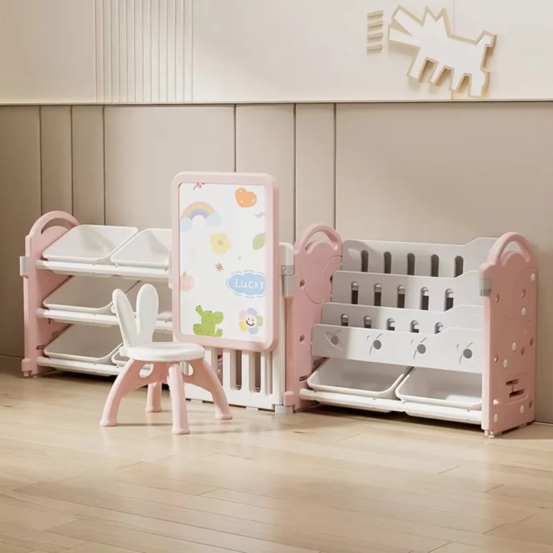 

3 in 1 Baby Furniture Removable Children's Drawing Board Plastic Bookshelf Storage Organizer Cabinet