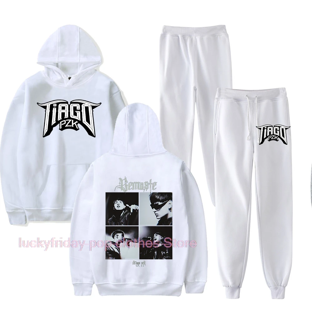 Tiago pzk Rapper Merch Hoodie and SWEATPANTS set Unisex Casual Street Clothing