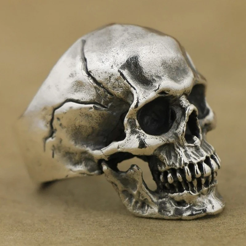 Skull Red Eyes Classic Men Rings Skeleton Finger Accessories Creative Punk Hip Hop Vintage Jewelry Halloween Gifts