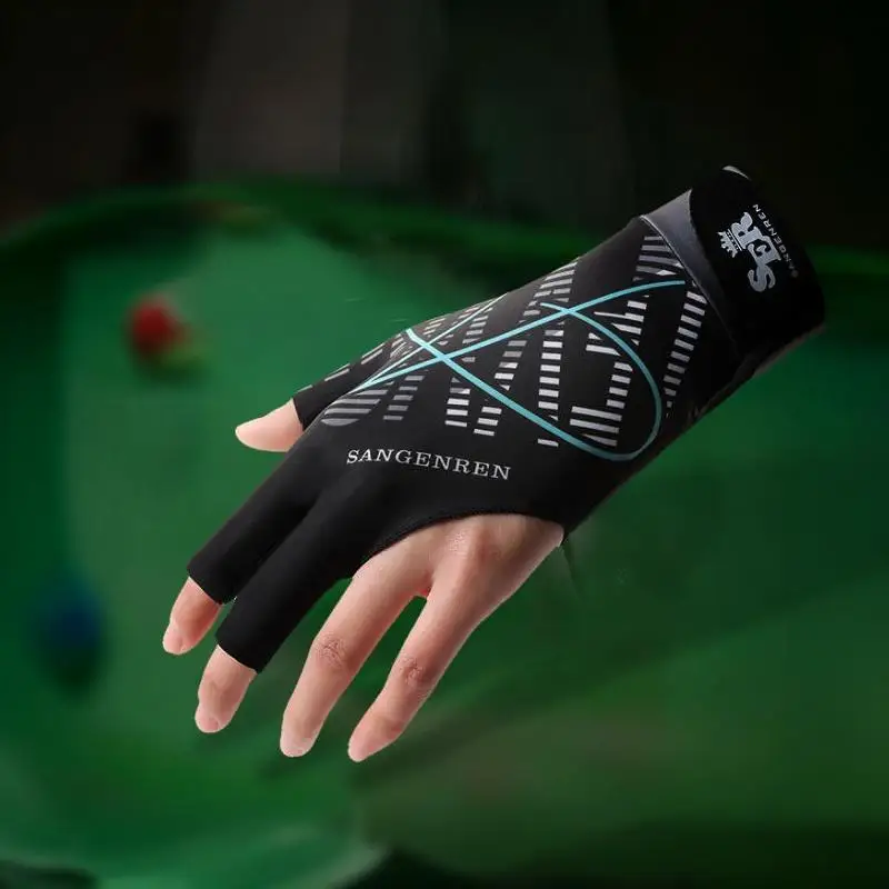 Professional 3 Finger Billiard Glove Anti-Slip Breathable Soft Snooker Accessory for Amateur Pro Players Daily Practice