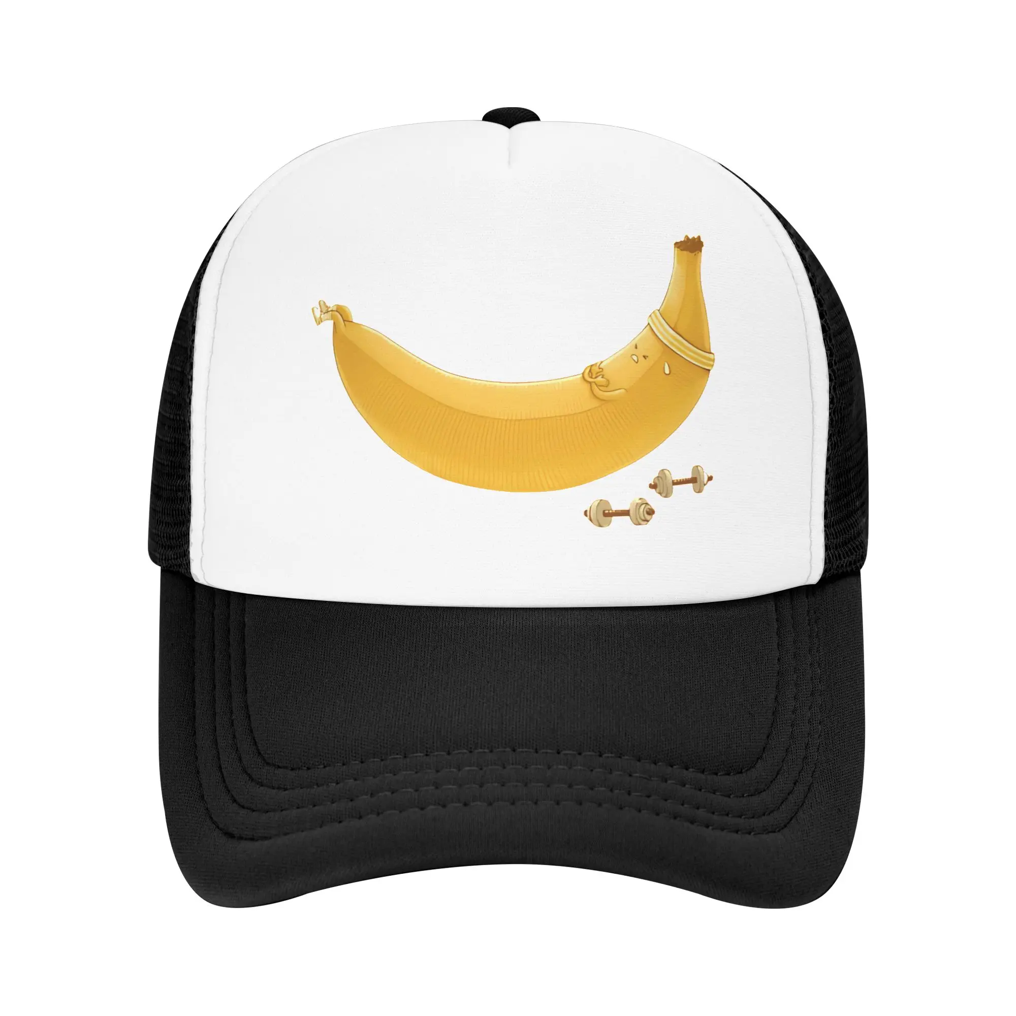 Summer Sun Hats Banana Training - Sit-Ups  Baseball Cap Sun  Adjustable Custom DIY Trucker Hat Unisex-Teens Gym Snapback Cap