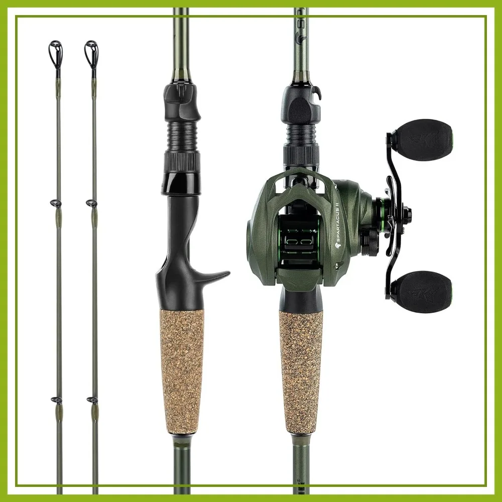 

Twin-Tip Fishing Rod and Reel Combo, Spinning & Casting Combo, Fishing Poles and Reels Combo, IM6 Graphite Blanks, 2-Piece Rods with Extra Tip