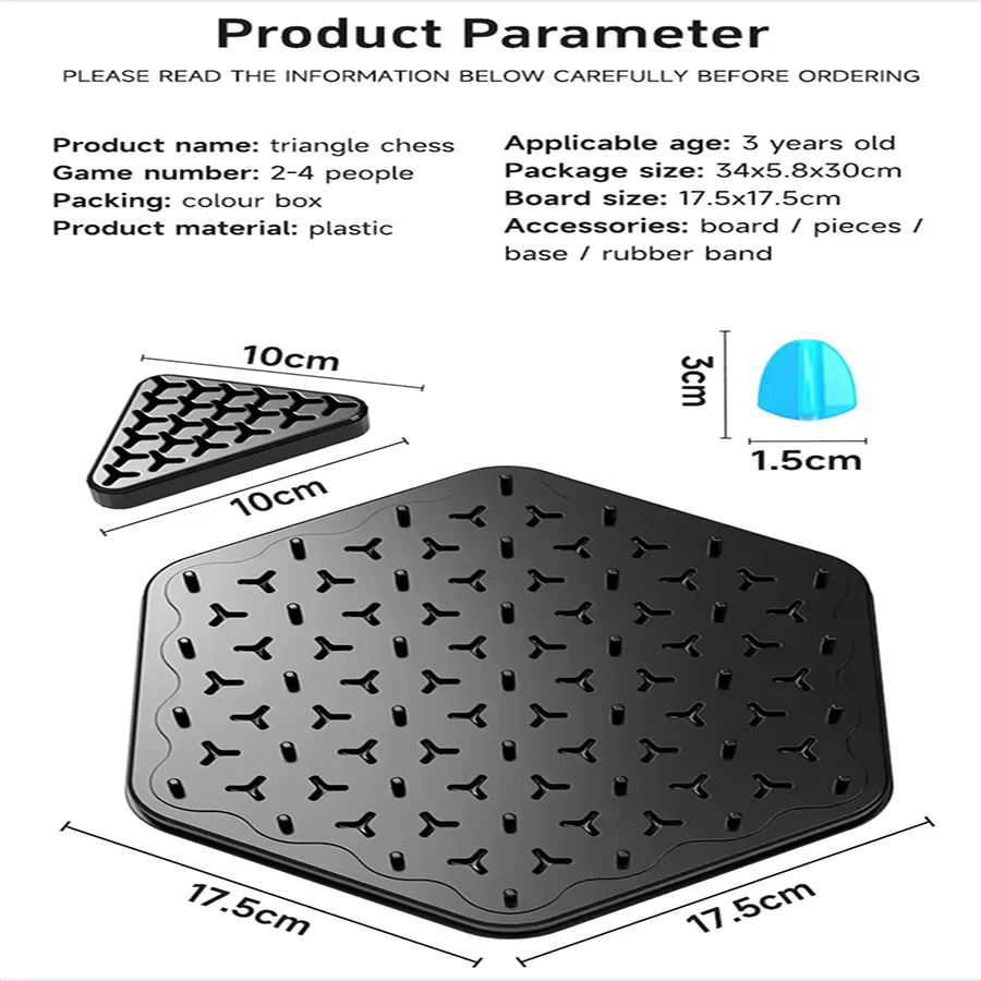 New Geometry Chain Chess Puzzle Triangle Chess Desktop Game Rubber Band Training Family Interaction Exercise Thinking Toys Gift