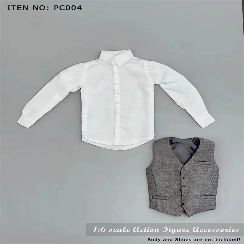 PC004 1/6 Soldato Maschio Moda Grigio Stile Occidentale Vestito Cappotto Camicia Maglia Pantaloni Set Modello Misura 12 ''Action Figure B001 Corpo In Magazzino