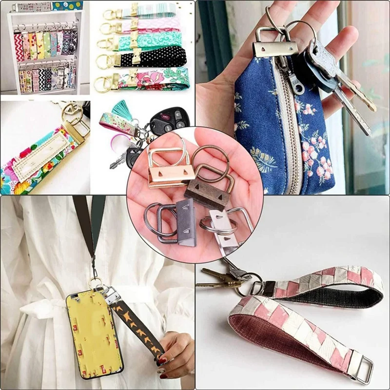 30 Pack 32Mm Metal Color Tail Clip Set 5 Color Metal Ribbon Hanging Clip With Key Ring DIY Tools.