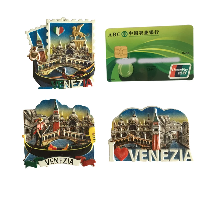 Personal Custom 3D Fridge Magnets Venezia Travel Souvenirs Home Decor Refrigerator Magnets Sticker Italy Venice Fridge Magnets