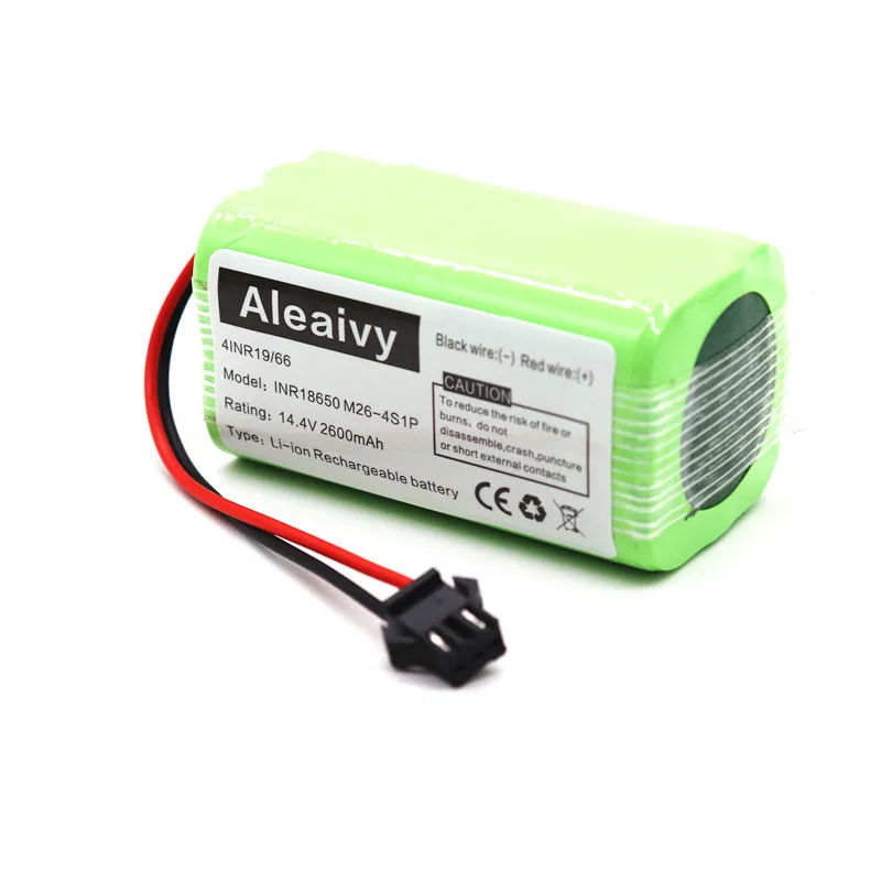 Aleaivy baterai pengganti isi ulang Li-ion 14.4V 2600mAh kompatibel dengan Ecovacs Deebot N79S,N79,DN622,Eufy RoboVac 11,11S