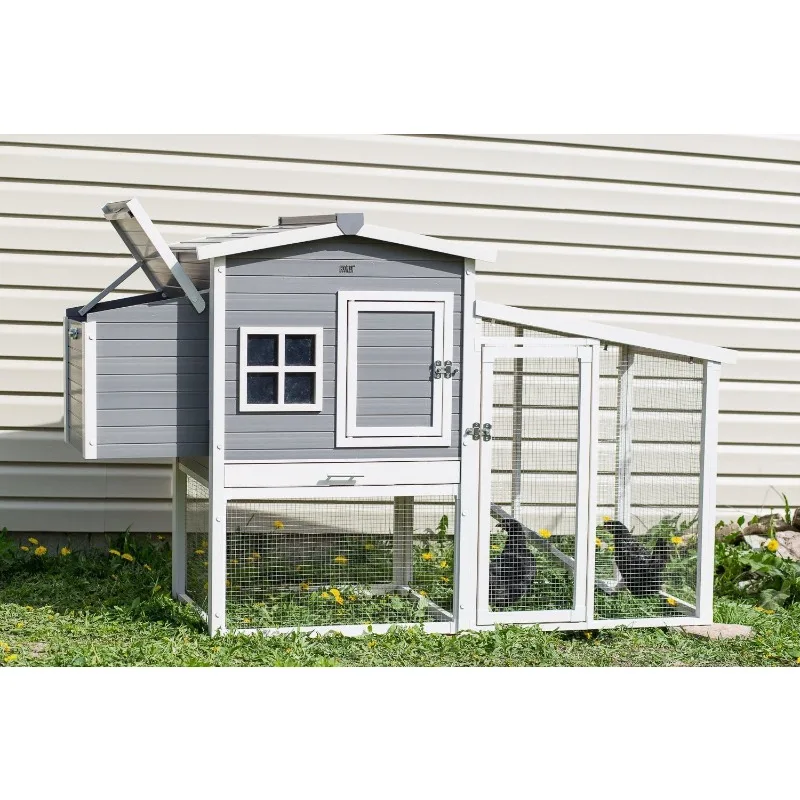 Pet ECOFLEX Hampton Pollaio e penna, Grigio - Miscela composita ecologica, non tossica, Resistente all'umidità e agli odori, 2