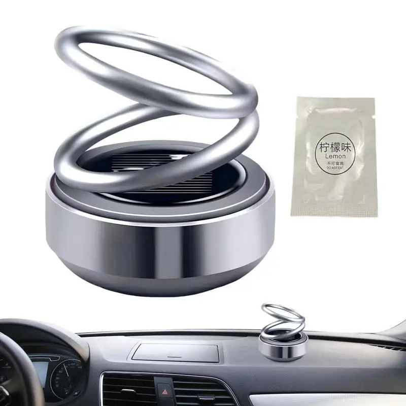 Car Perfume Diffuser Rotating Solar Air Freshener Double-ring Aromatherapy Diffuser Scent Car Decoration Interior Accessories