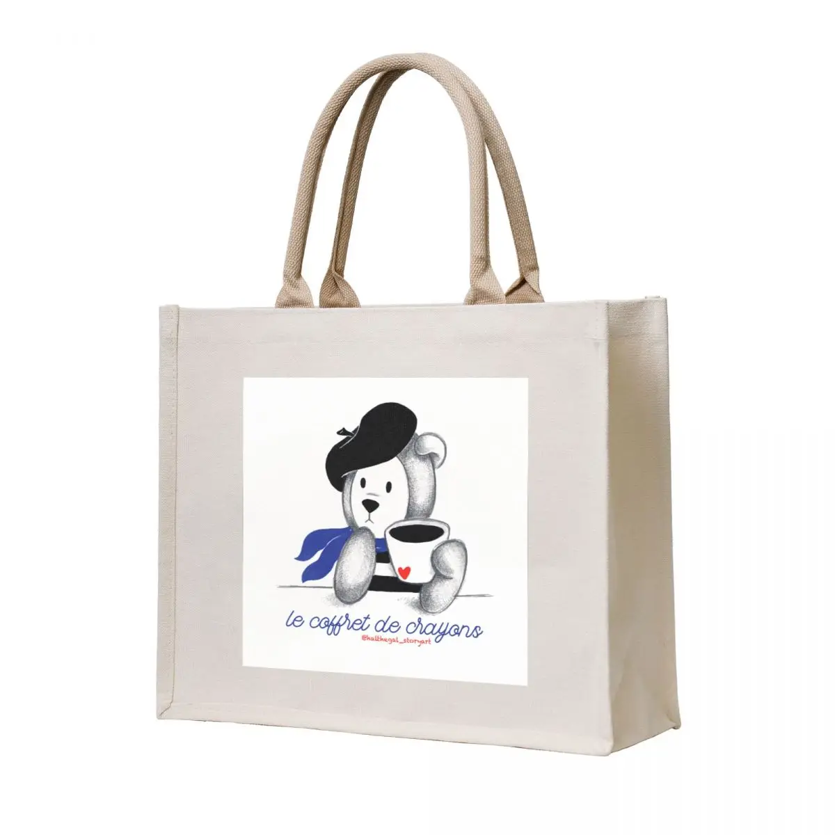 

theodore goes to paris: at the café Tote Bag Women's handbag tote bag men's Women's tote bag women