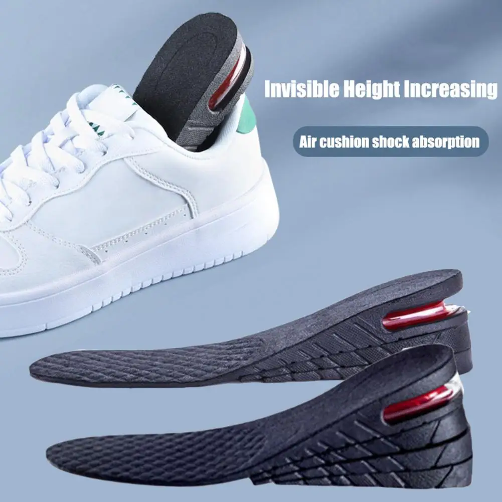 1 Pair Shoe Insole Invisible Breathable Removable Taller Comfortable Height Increasing Air Cushion Heel Insert For Men Women