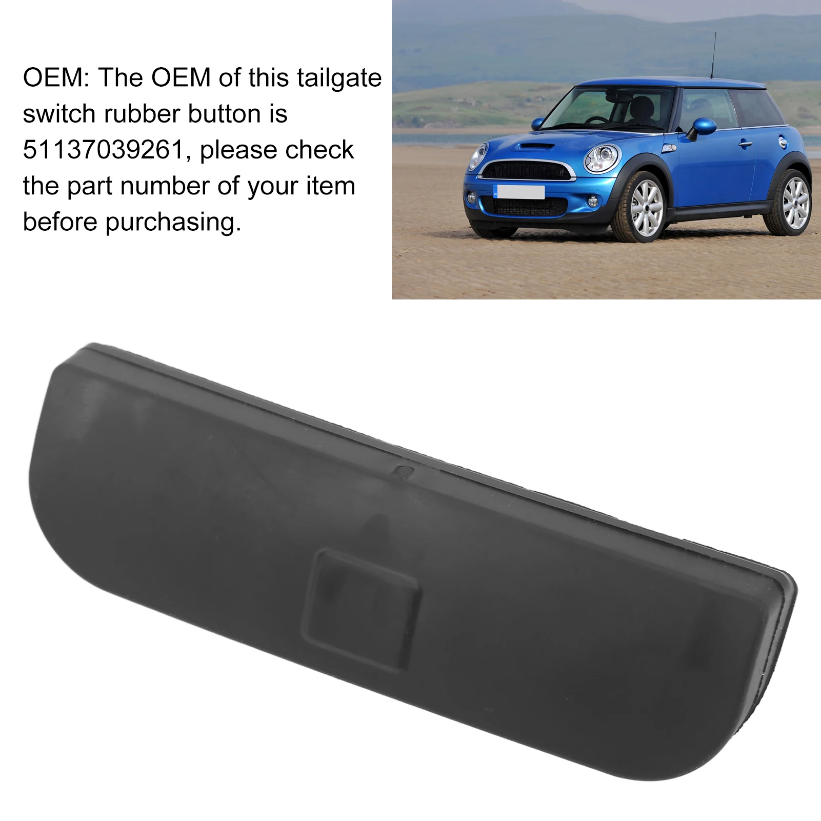 1PC Black 51137039261 Tailgate Hatch Switch Release Rubber Button Replacement for BMW MINI R56 R50 R57 R58 R59