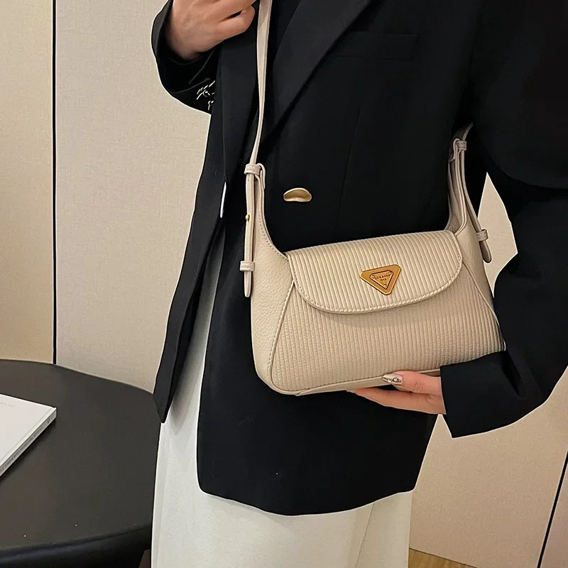 

2025 Minimalist Solid Color Shoulder Bag - Elegant Top Handle Purse with Detachable Strap, Versatile Underarm/Crossbody Bag