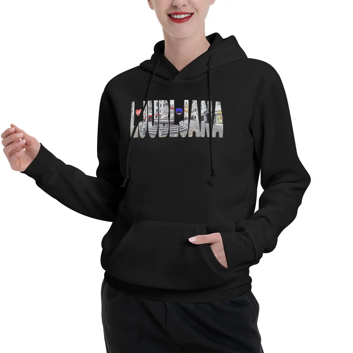 

éallijana Robbov Vod kama Фонтан Mestni Trg Plaza Толстовки для пар Повседневный пуловер Толстовка Мода с длинным рукавом Осень Зима