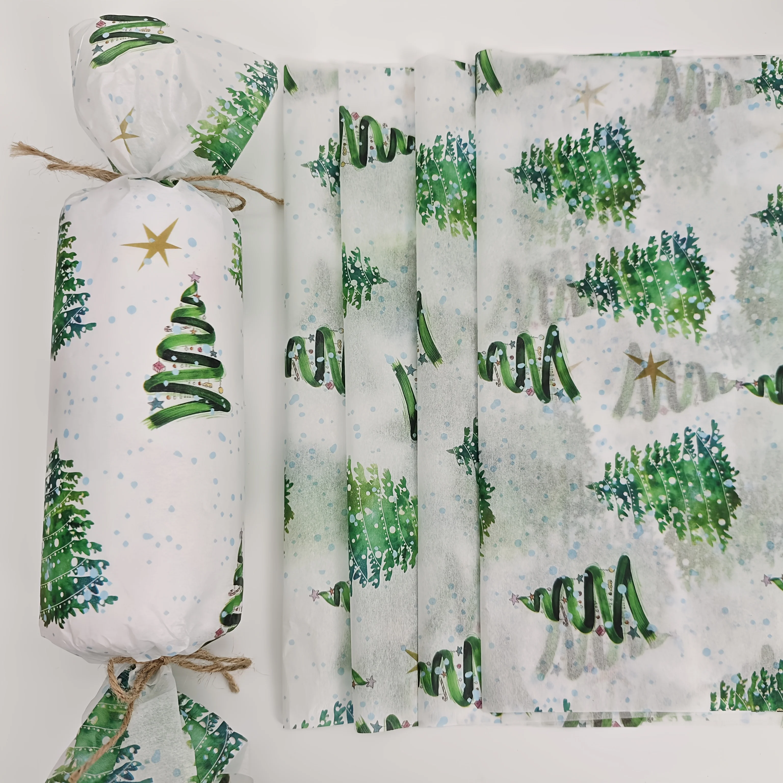 20/50 ورقة، مع أضواء ملونة وأنماط شجرة عيد الميلاد، ورق تغليف الهدايا 50 سم × 35 سم، لحفلات الزفاف، هدايا عيد الميلاد