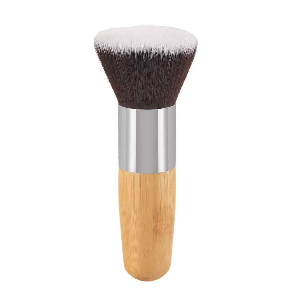 Brosse de beauté Portable avec manche en bambou, brosse professionnelle pour correcteurs, douce et grande brosse de contour du visage, cadeaux pour C7C0