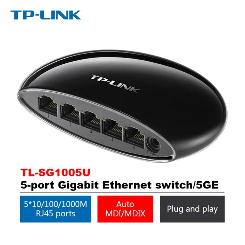 

TP-LINK 5-port Gigabit Switch Monitoring Network Cable Splitter Compatible with 100M TL-SG1005U Switch Internet 1000mbps