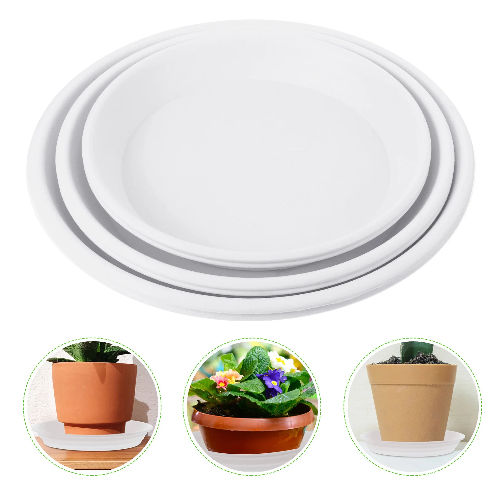 

6pcs Thickened Sturdy Plastic Plant Pot Plastic Plants Pots Tray Base Plate Water Tray Saucer For Indoor Outdoor Use