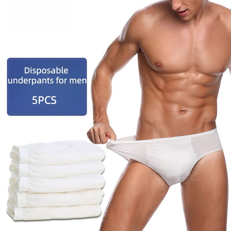 

Одноразовые хлопковые трусы для мужчин, портативные вязаные трусы для путешествий, бизнеса, отеля, бесплатное стирание нижнего белья для ленивых мужчин
