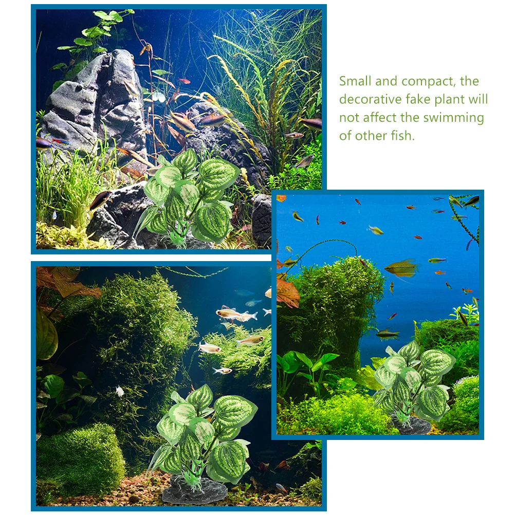 

2pcs Fake Plant Decor Aquarium Landscaping Ornament Fish Tank Accessories Simulated Plants For Reptile Terrarium Betta Safe