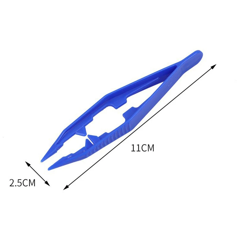 Imagem -06 - Peça Cor Aleatória Pinças de Plástico Reparo Médico Pequeno Pinças Descartáveis Ferramentas Pinças Ofícios Crianças Brinquedos Clipes de Plástico 10