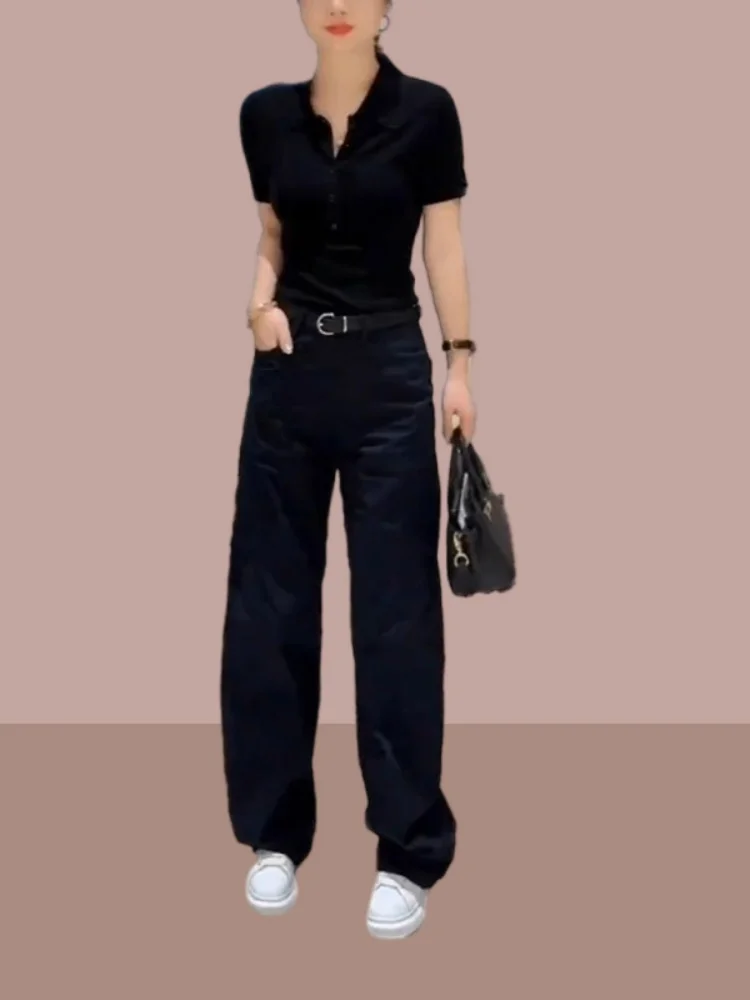 Bla Workwear Casual Pants Women's Loose Straight Leg Wide Leg Trousers Autumn New Sle plus Size Slimming ort Women