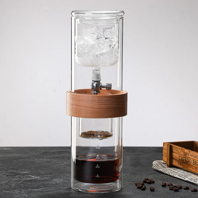 Glass Cold Brew Coffee Maker Double Ice Drop Coffee Brewer Hand Brew Coffee Set Barista Tools