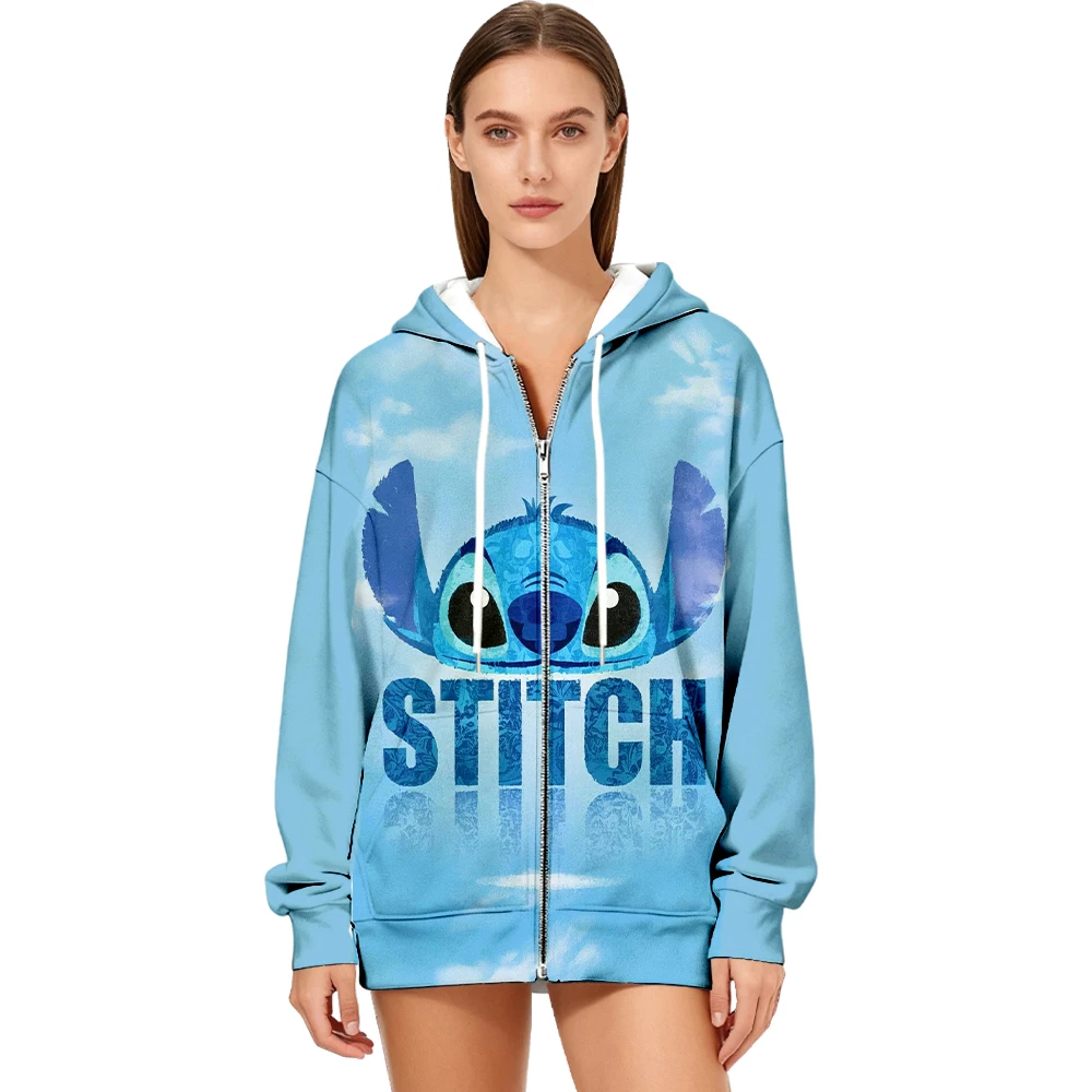 Novo inverno feminino oversized zip-up hoodie ponto impresso moletom com capuz y2k rua moda pulôver feminino aconchegante quente com capuz