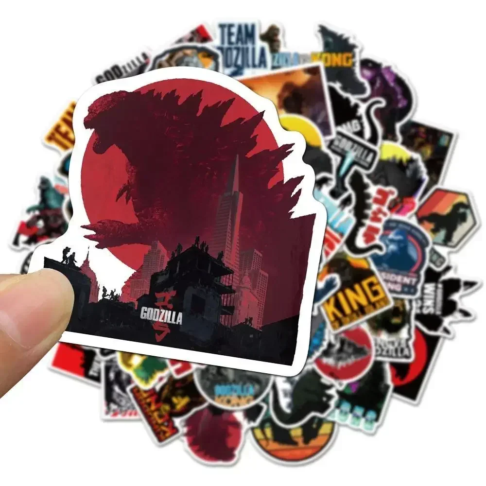 50 pezzi Godzilla Vs Kong adesivi simpatico cartone animato fai da te telefono decorare adesivo decalcomania per bambini giocattoli Graffiti Planner regalo 2024 nuovo film