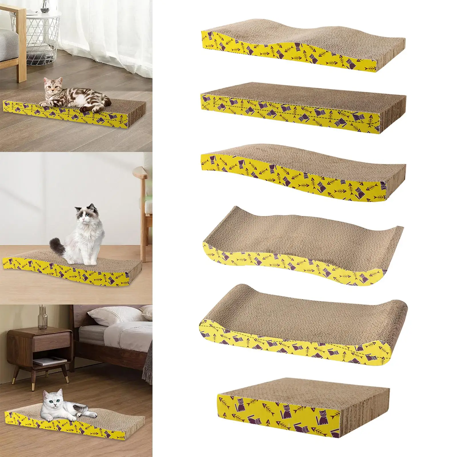 Cat Scratchers Cardboard Scratch Pad Nest Interactive Toy Training Play Toy Cat Scratching Lounge Bed Sleeping Mats board