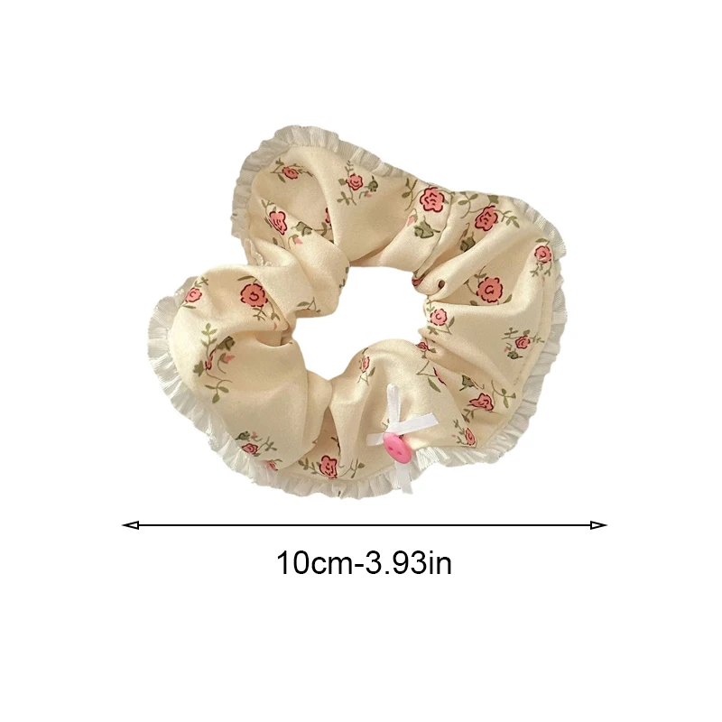 Cincin Rambut Pita Renda Bunga Merah Muda untuk Anak Perempuan Aksesori Kualitas Tinggi Gaya Lucu Manis 1/2 Buah