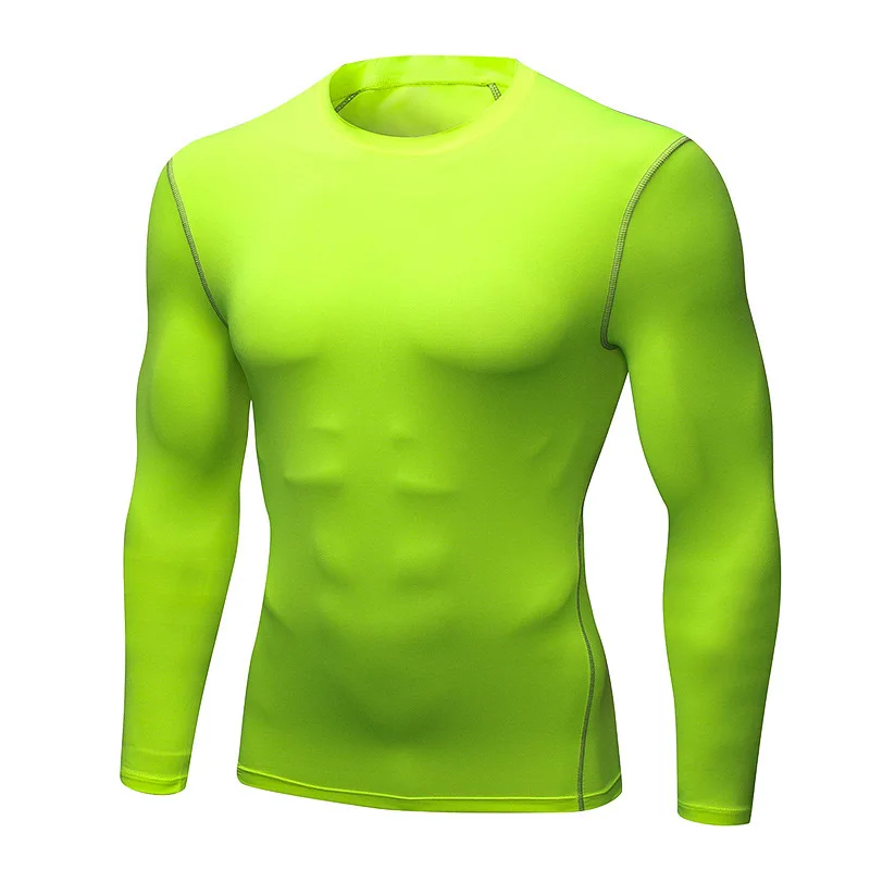 1pcs Men\'s Long-sleeved Thermal Underwear Male Thin Tight Fitting Fast Dry Elastic Fitness Tops Man Autumn Winter Sprots Wear