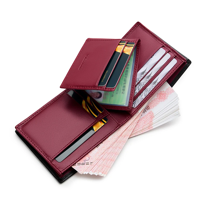 Men's fashionable short wallet, leather personalized card holder, multifunctional card bag