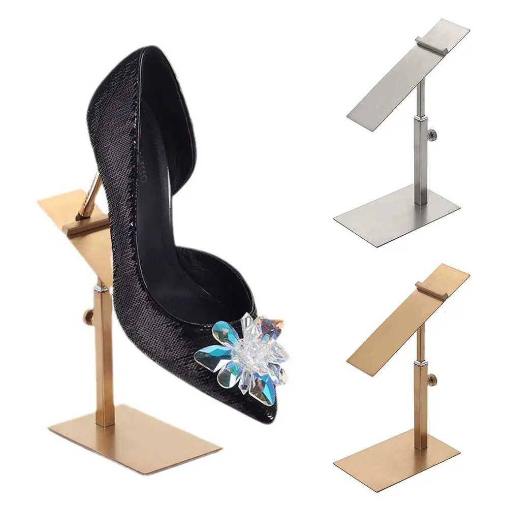 Adjustable Shoe Display Rack Space Saving Orderly Organization Shoe Slots Shelf Stainless Steel Shoes Display Accessories