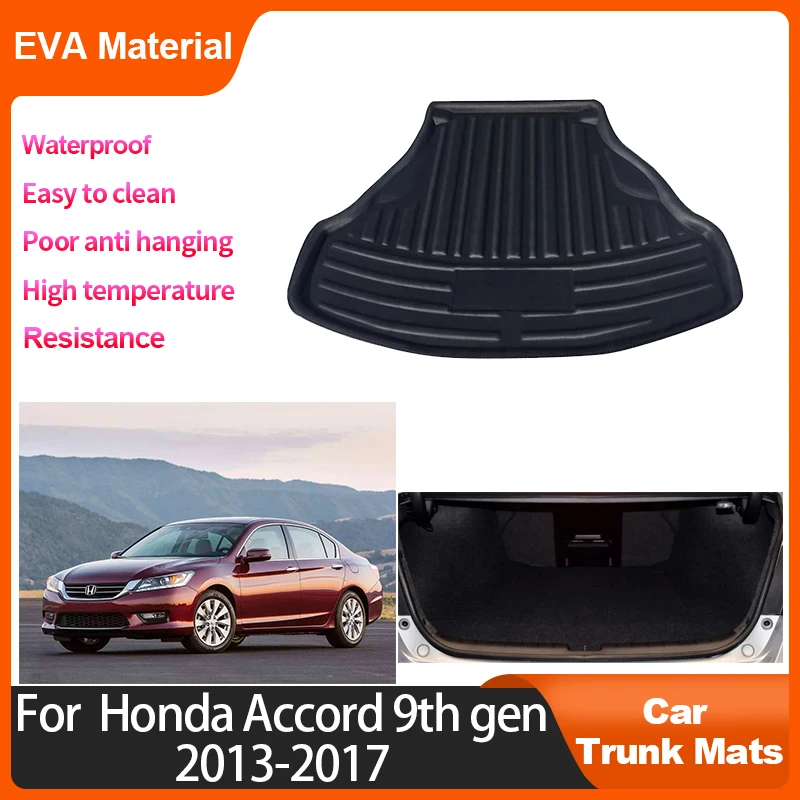 Trunk Mat For  Honda Accord 9th gen 2013 2014 2015 2016 2017 Waterproof Anti-Slip Protective Storage Pad Carpet Auto Accessories