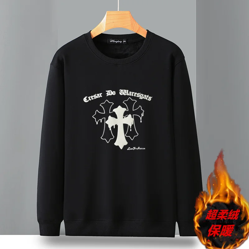 Nieuwe Heren Pullover Ronde Hals Sweatshirt Winter Fleece Verdikte Plus Maat 10xl Heren Maan Print Fleece Herfst Streetwear Vrouwen