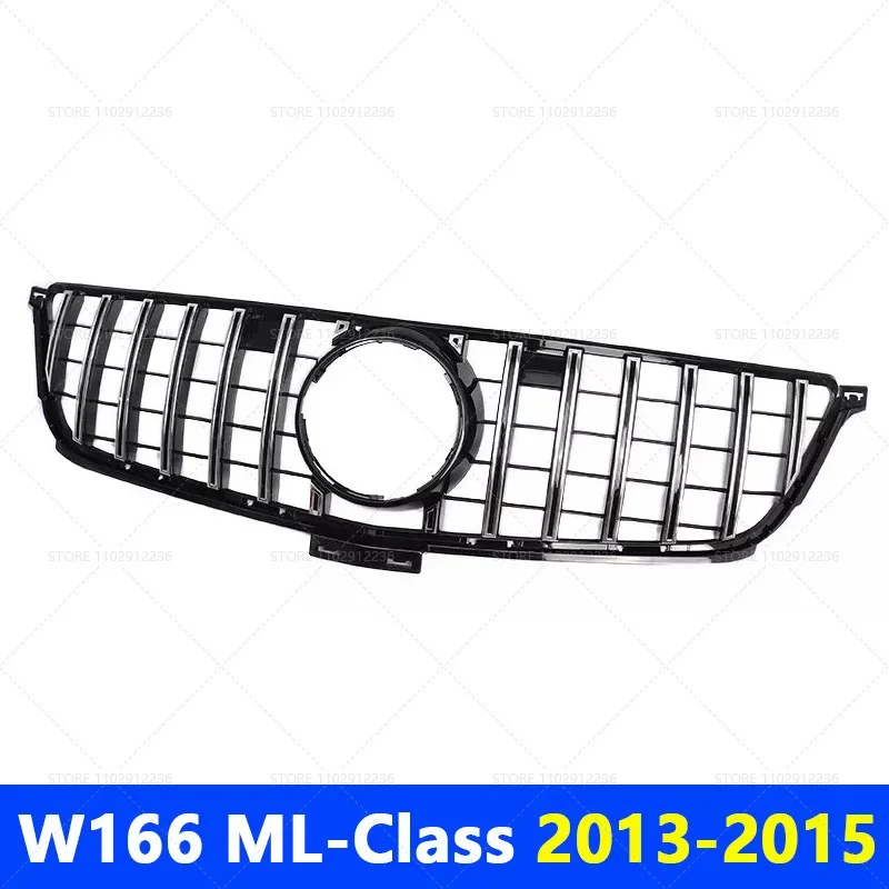 for 2013-2015 W166 ML-Class Mercedes Benz ML300 ML320 ML350 ML400 ML550 GT Style Upper Bumper Hood Mesh Front Grill Grille