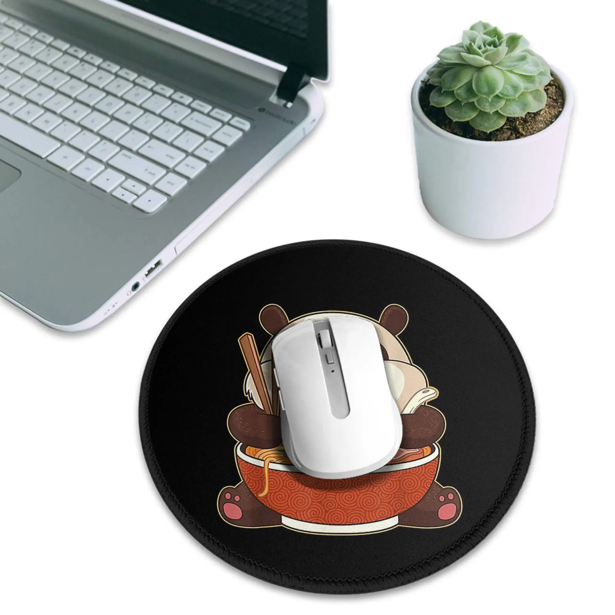 Cute Panda Otaku Japanese Ramen Noodles Mouse Pad Computer Keyboard Mouse Mat PC Laptop Desk Mat Office Accessories Table Mats