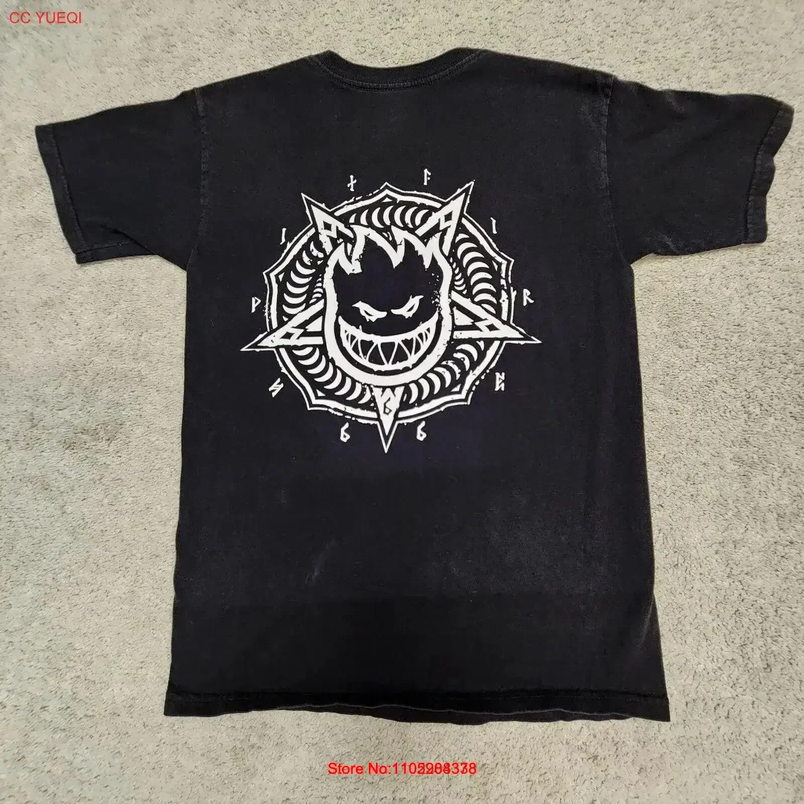 

Футболка Spitfire Skateboards Pentaburn, маленькая, черная, белая, двусторонняя, винтажная, стильная, мягкая, повседневная, растягивающаяся, уличная одежда