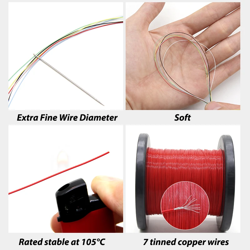 UL10064 Wire Silver Plated Copper 40AWG-28AWG Electronic Single Fine Core Cable