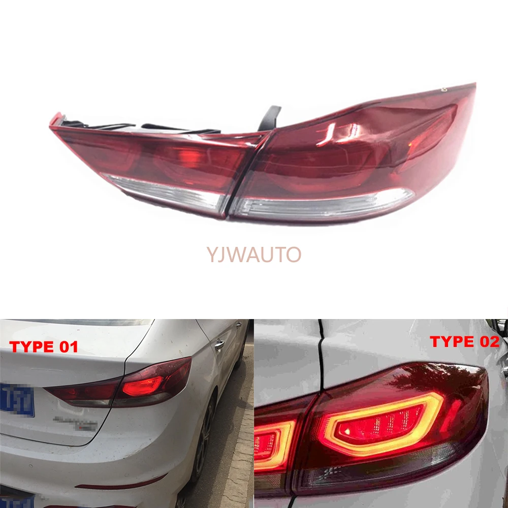 

For Hyundai Elantra 2016 2017 2018 Tail Light Car Taillight Assembly Auto Rear Lamp Brakelights Turn Signal Reversing Fog Lamp