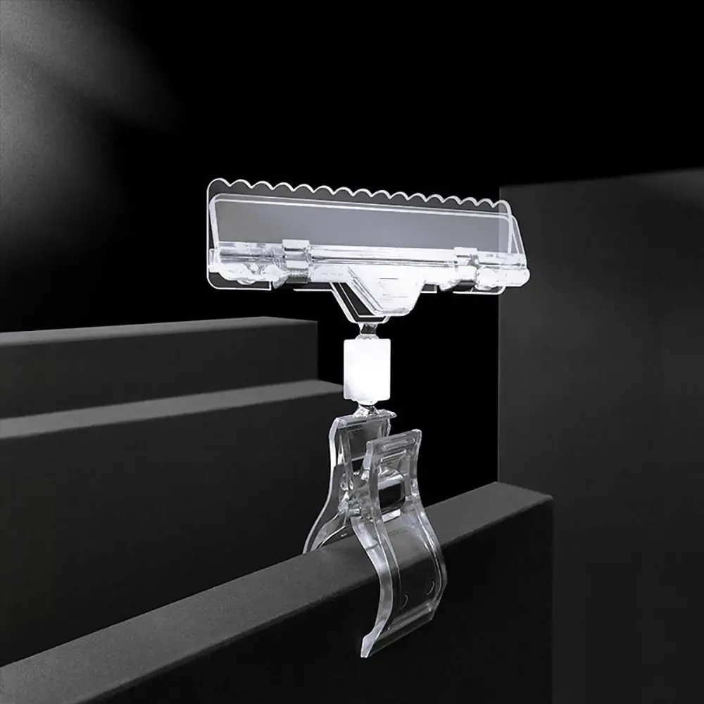 1Pcs Promotion Clip Advertising Clip Transparent Ads Card Holdet Price Label Tag Clip Plastic S/M/L Sign Display Shelf Clamp
