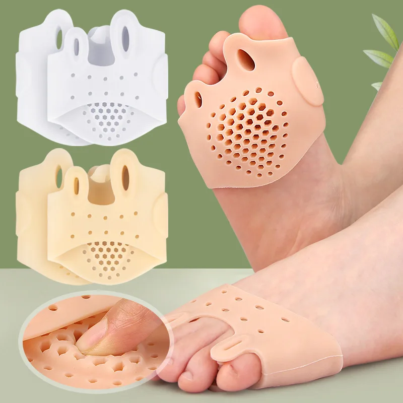 Gel Forefoot Pad Hallux Valgus Toe Splitter Breathable Shock Absorption Massage Forefoot Cushion Big Foot Bone Orthopedic Insole