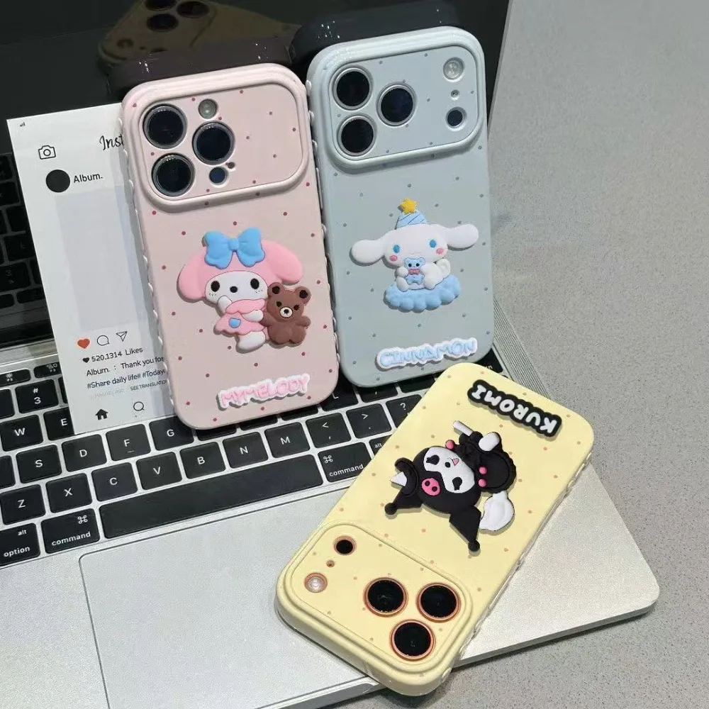 Animation peripheral cute cartoon pattern big-eared dog 3D silicone soft phone case for iPhone 17 Pro Max Air 15 Pro 14 Plus 16