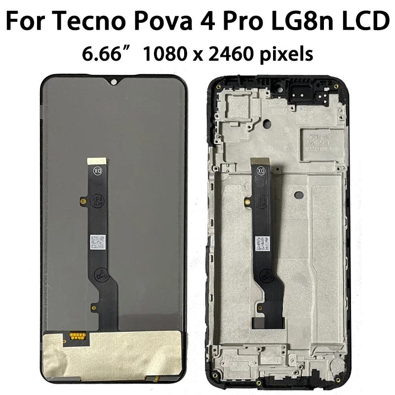 For Tecno Pova 4 Pro 4Pro LCD LG8n Display Touch Screen Digitizer Panel Assembly Replacement Repair Parts Tecno Pova 4 pro