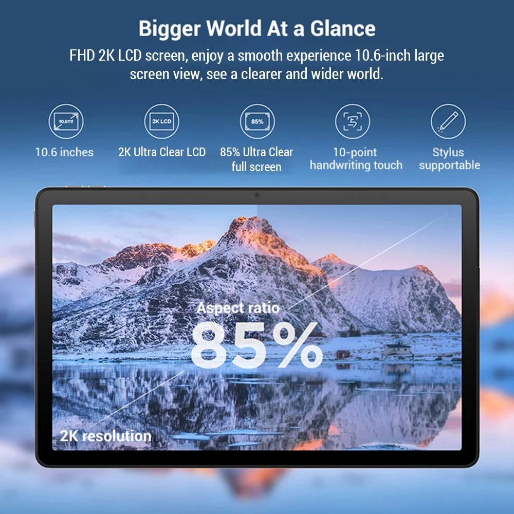 Lenovo Qitian K10 Pro Tablet Pad wersja globalna 10.6 \'\'60Hz wyświetlacz MediaTek G80 8 rdzeniowy Max 1.8GHz Android 12 4GB 128GB 7700mAh